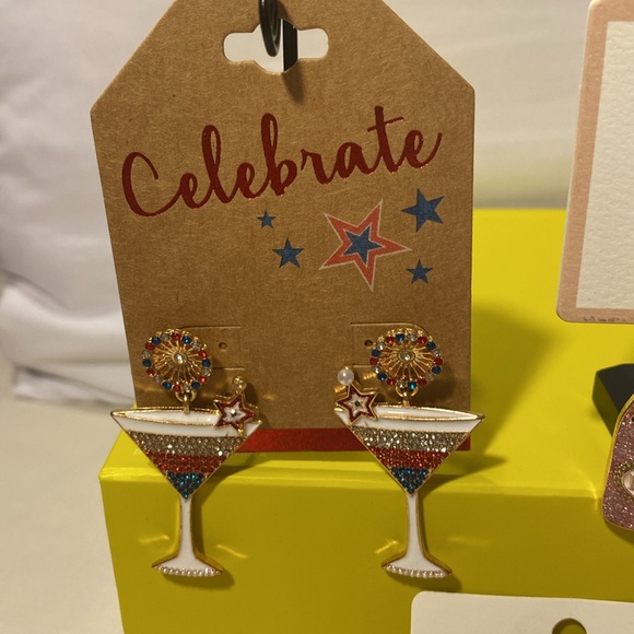 Three pairs of Whimsical Champagne & Martini Earrings New - Picture 2 of 7